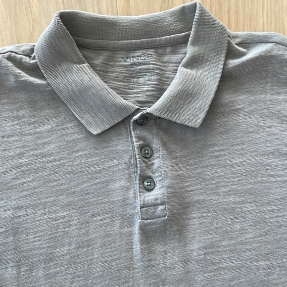 Vince | 3 button polo shirt | light grey | size large - Picture 5 of 7